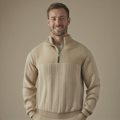 Aspen | Premium Quarter Zip Cable-Knit Sweater